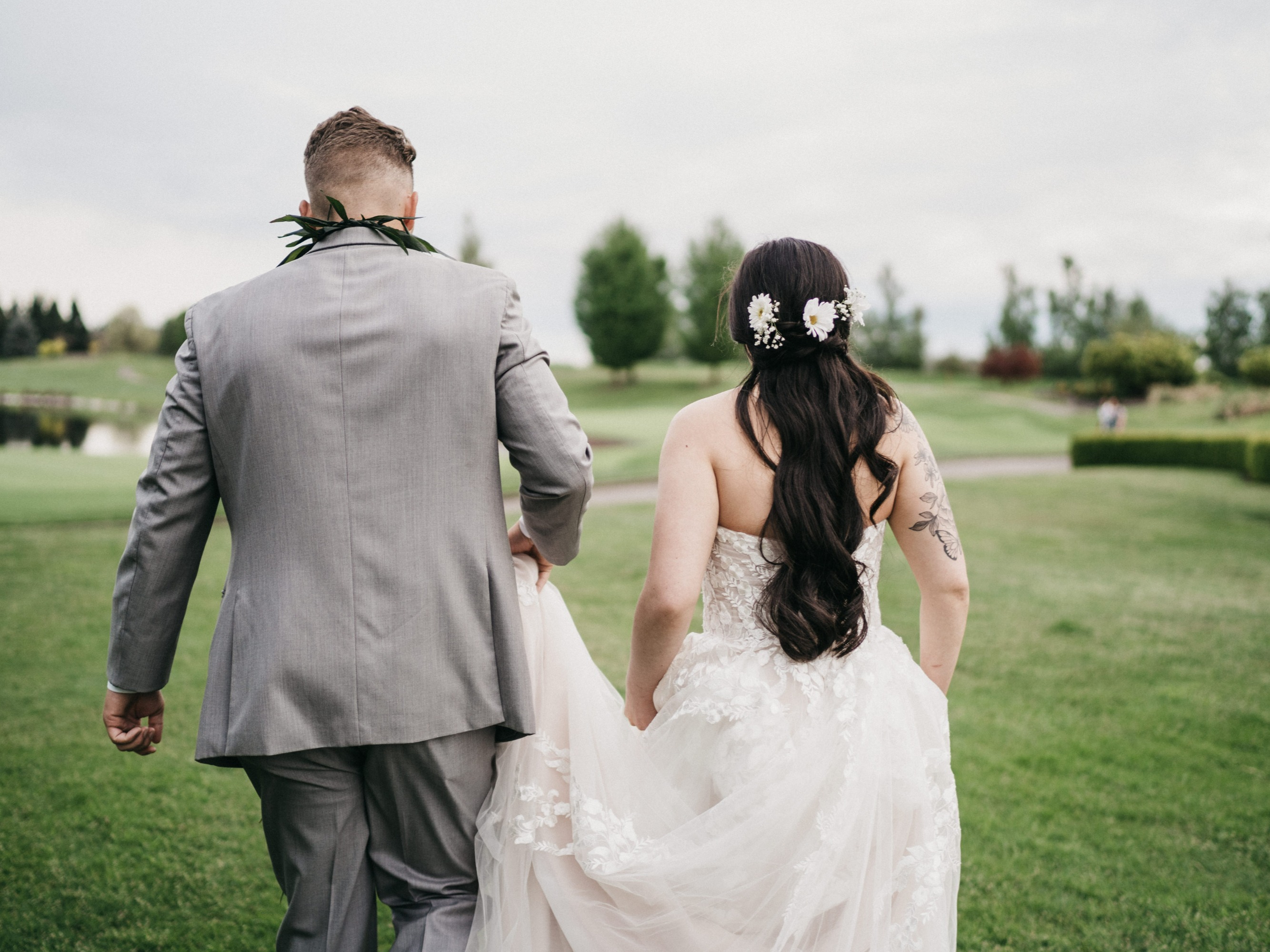 A bridge with Professionally-done hair services by Blushing Flower Events